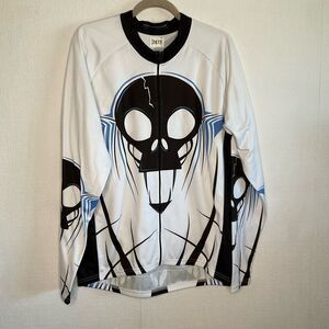 ScudoPro Killer Head Long Sleeve Cycling Jersey Mens size 2X Brushed White Black